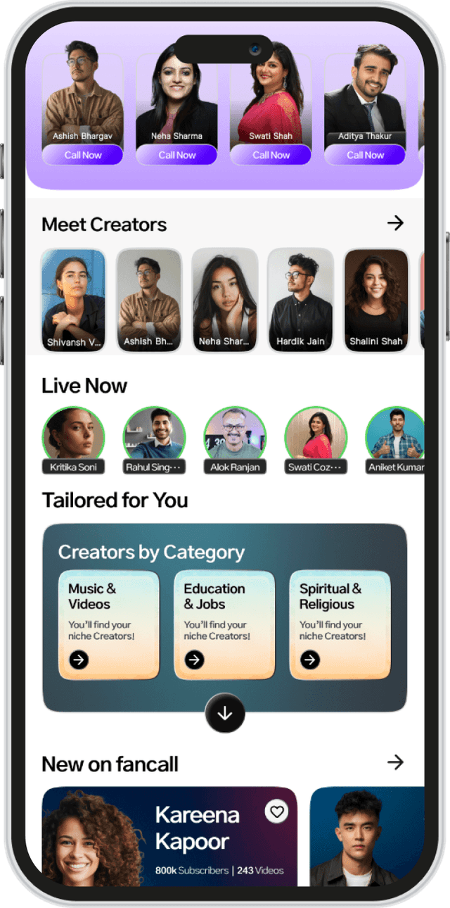 Fancall — Browse Creators