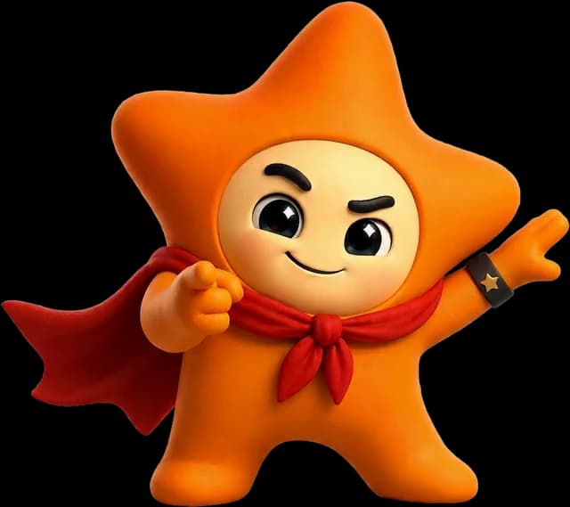 Fancall's star mascot greeting you next to the casting board